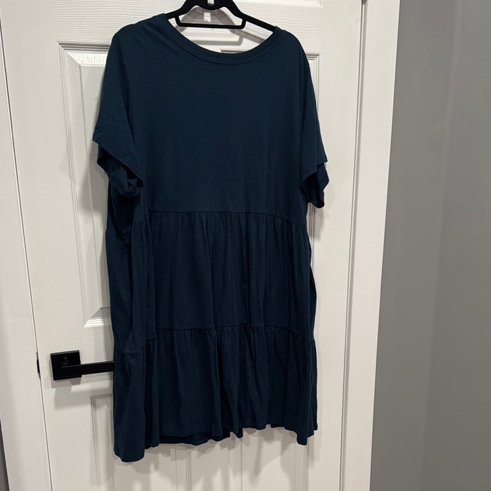 Dark Blue Tiered Dress